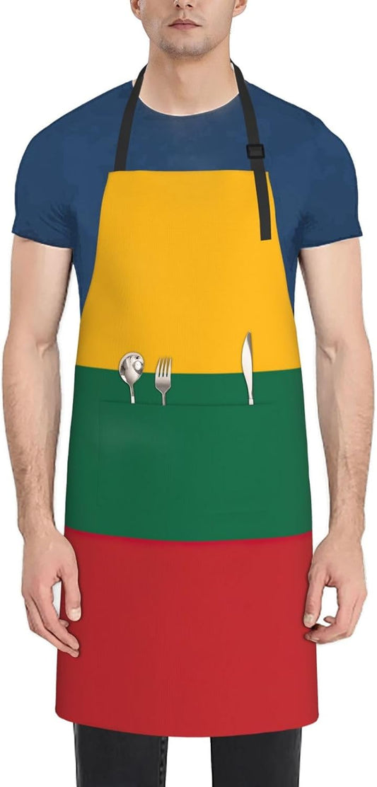 Flag of Lithuania Print Laundry apron 28x33 In Waterproof Kitchen Apro