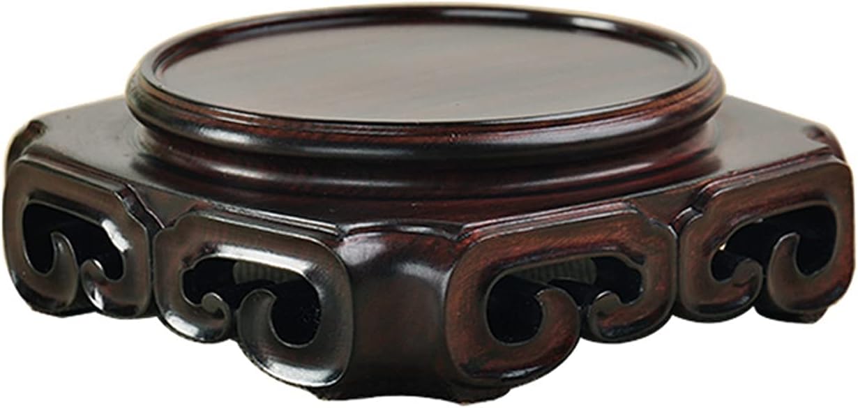 Plant Pot Saucer Wooden Vase Base Mahogany Bracket Ornaments Round Base Stone Strange Stone Teapot Bonsai Vase Flower Pot Incense