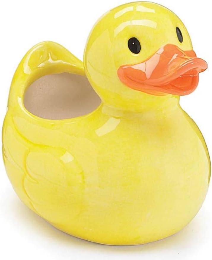 Yellow Duck Planter/Vase Or Holder for Home and Nursery Decor