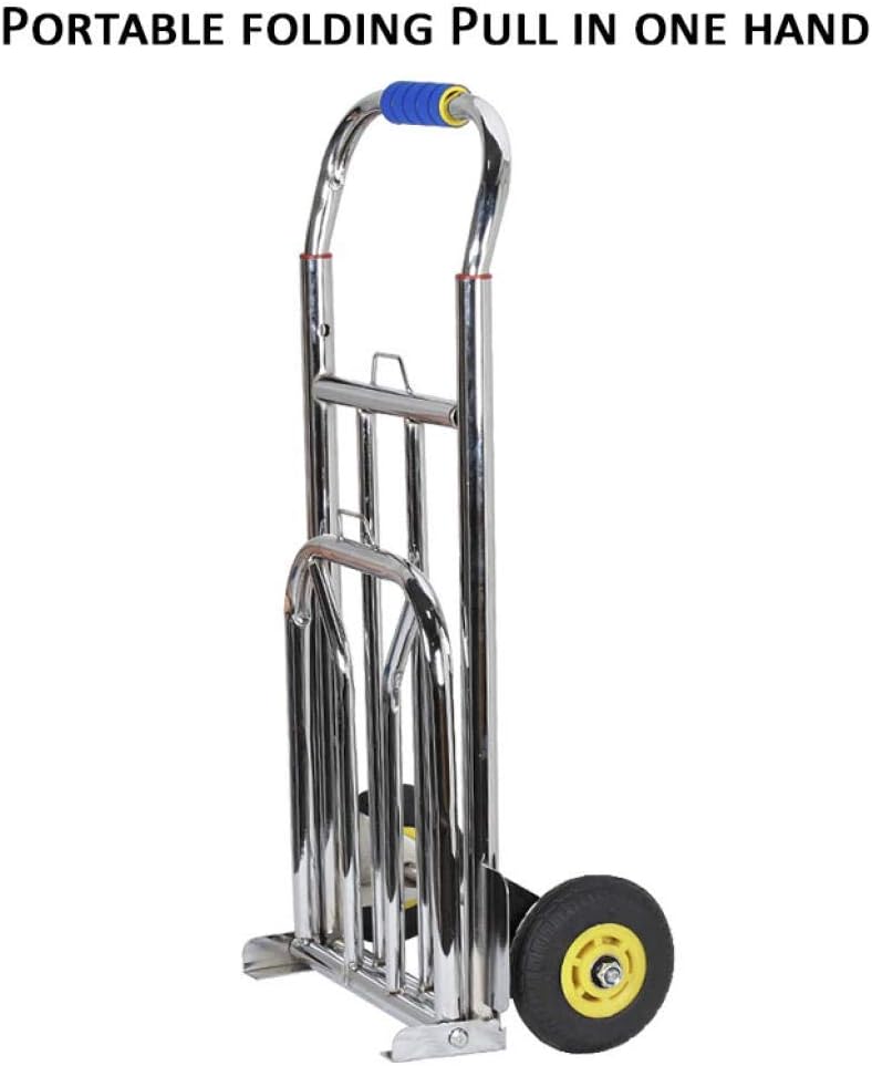 Steel Foldable Folding Trolley with Anti Puncture Solid Wheel and 150 