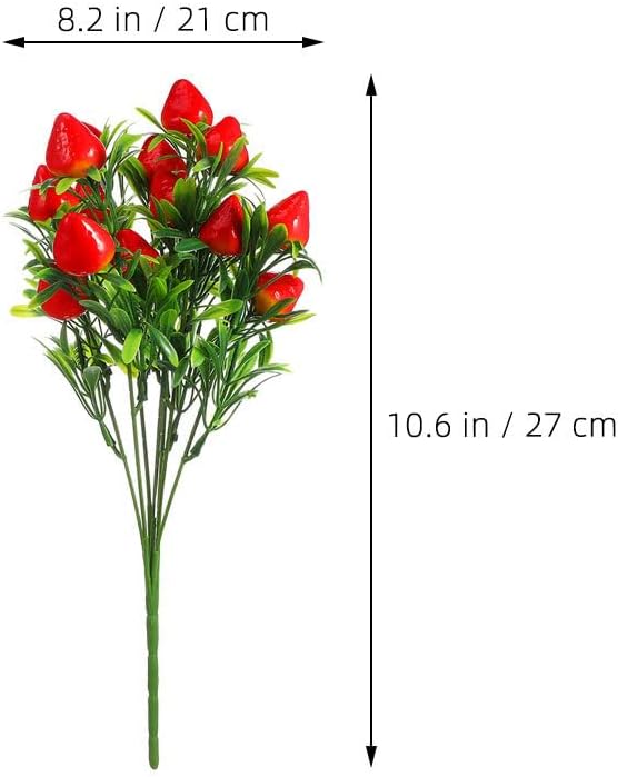 balacoo Realistic Faux Strawberry Bouquet Artificial Strawberry Plants for Home Decor Wedding Party Floral Picks Lifelike Centerpieces 10.62X8.26 Inches