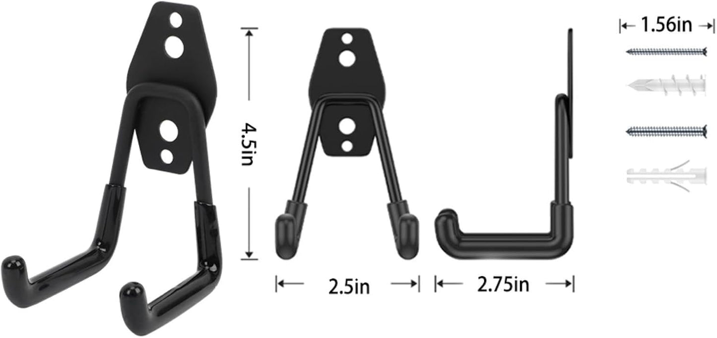 Wall Mount Heavy Duty Garage Hooks (2-Pack) – Wall Mounted Storage Hoo
