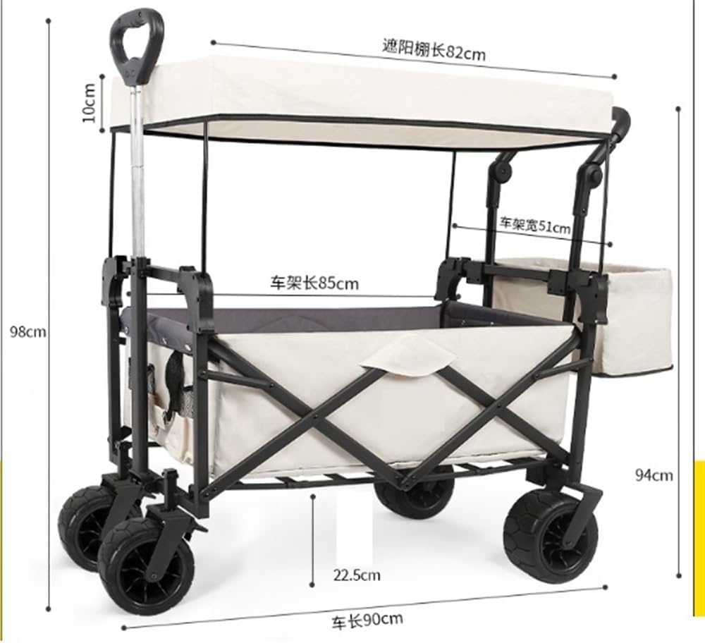 Portable Camping Cart,Outdoor Folding Camping Beach Wagon Cart with Re