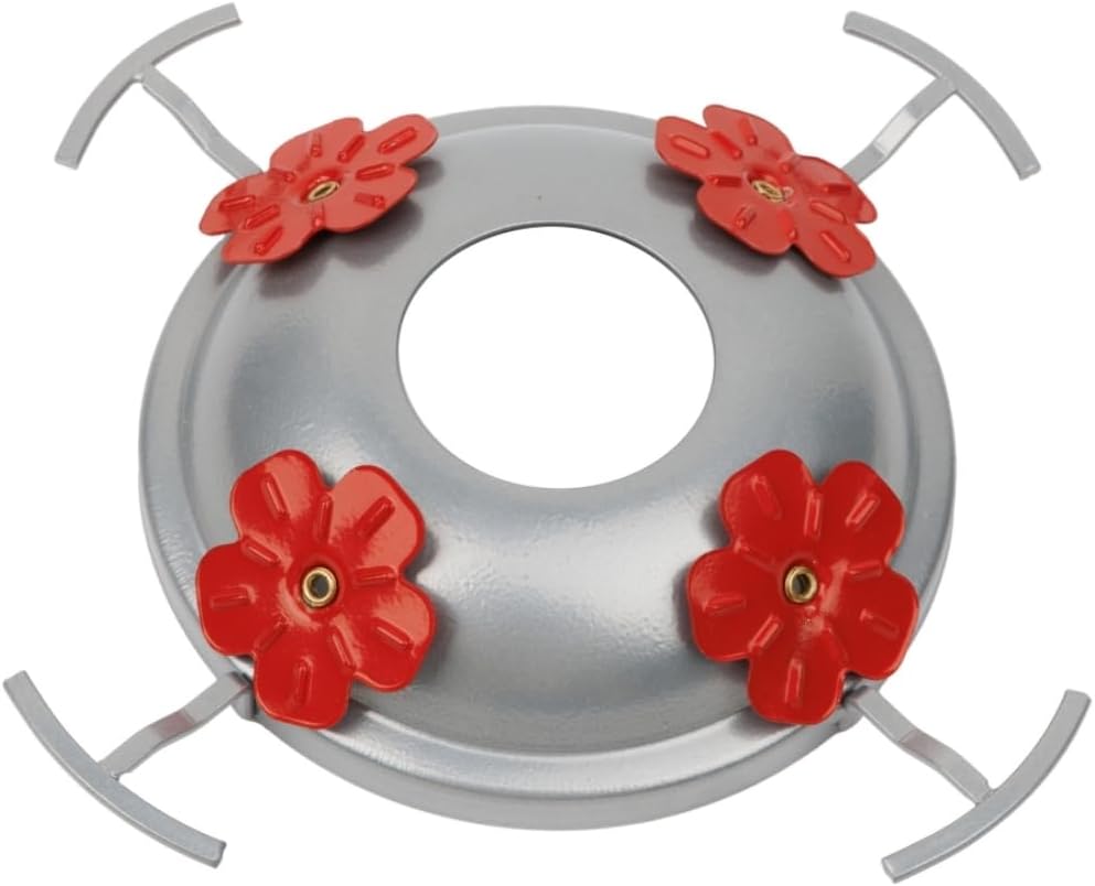 Metal Top Metal Hummingbird Feeders Base Cover with 4 Perches and 4 Flower Ports for Hummingbird Feeders Base - Metal TOP Cover ONLY