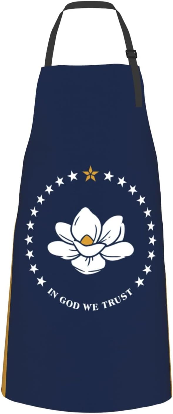 Mississippi State Flag print Waterproof chef's apron with pocket apron