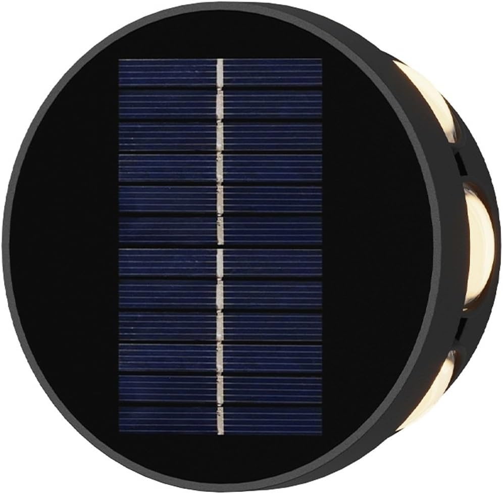 Solar Outdoor Wall Sconce, Solar Wall Light, Exterior Solar Wall Lamp Sunburst Round Design Waterproof Dusk to Dawn Wall Lantern Lighting for Porch Patio Garden Terrace Yard Cottage(Small)