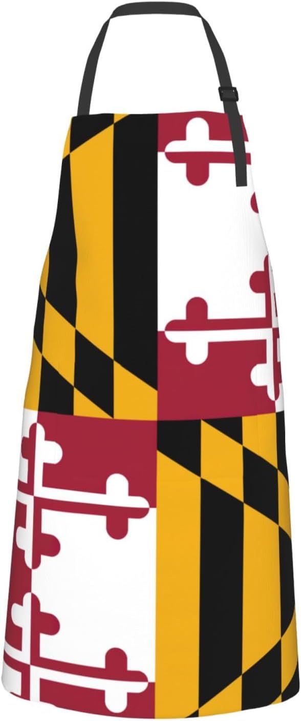 Maryland State Flag print Waterproof chef's apron with pocket apron fo