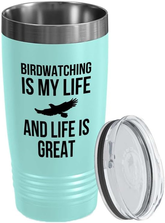 Birding Teal Edition Viking Tumbler 20oz - Birdwatching is my life - B