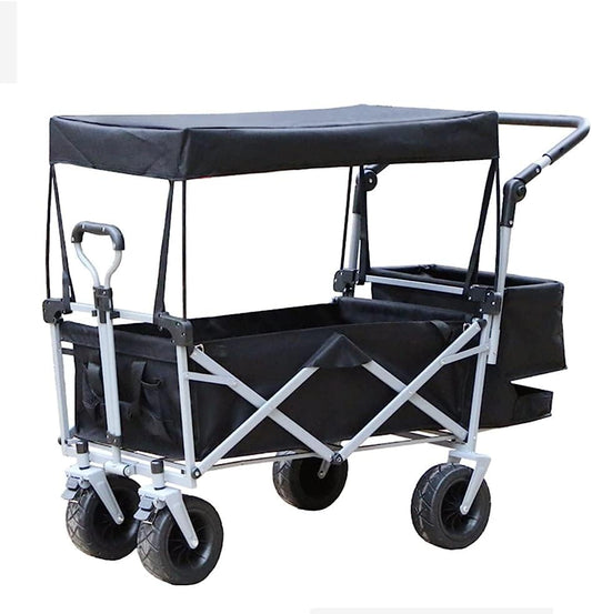 Handcart, Foldable Trolley, Outdoor Cart with Adjustable Telescoping B