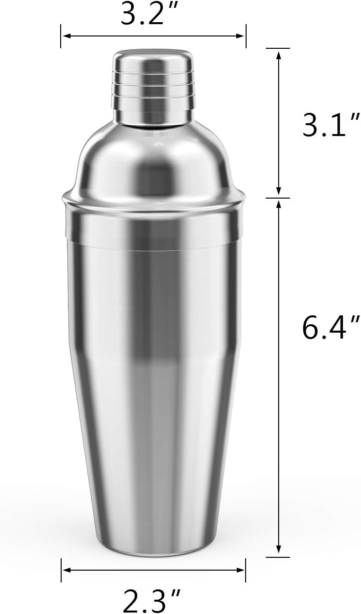 Cocktail Shaker,24 oz Martini Shaker,Drink Shaker Built-in Strainer,Professional Stainless Steel Margarita Mixer,Bartender Kit Gifts.