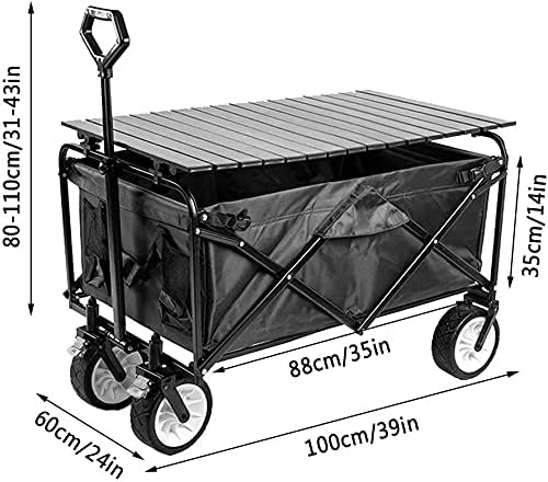 Portable Camping Cart,Outdoor Folding Utility Wagon Heavy Duty Folding