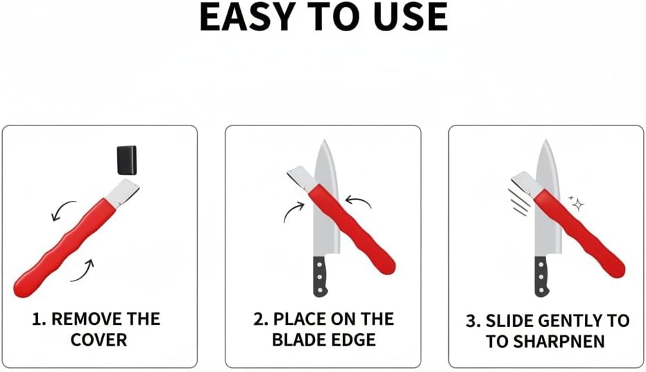 Clipper Blade Sharpener, 6 Pack Garden Tool Sharpener for Hedge Shears, Scissors, Pruning Shears, Hatchets, Sickle - Portable & Durable(3 Red, 3 Black)