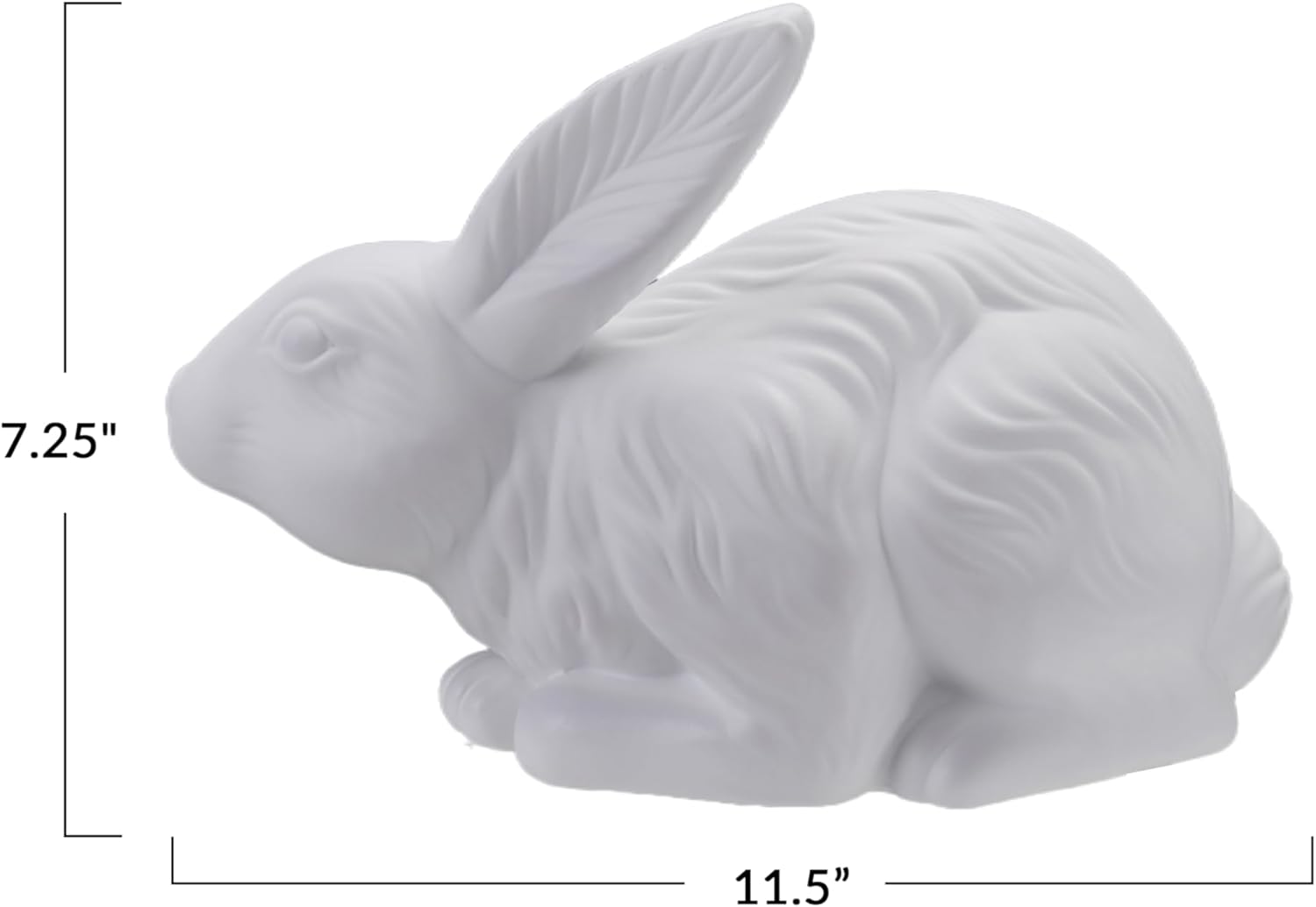 Creative Co-Op Stoneware Rabbit Shaped Lamp with Inline Switch, Bisque