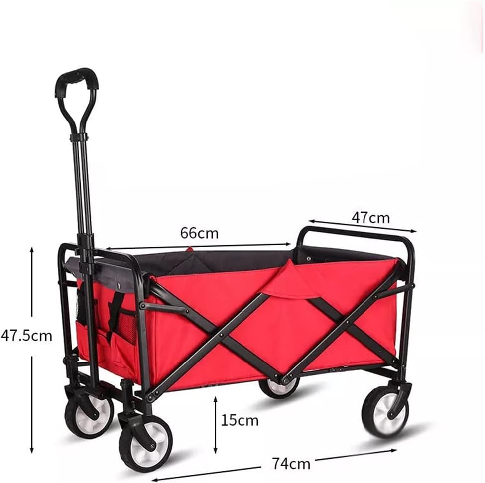 JSEIAJB Portable Garden Carts Leisure Camping Wagon Beach Cart Folding Cart with Wheels Outdoor Shopping Carts Camping Fishing Trolley