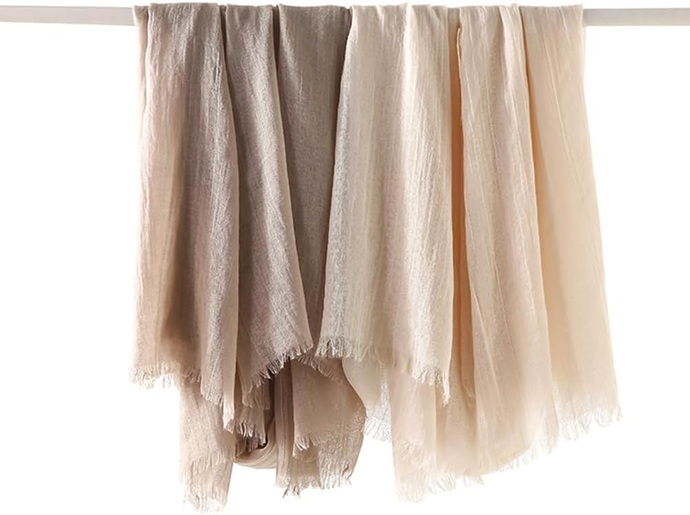 Harewom Lightweight Gauze Linen Feeling Shawl Wraps for Women Beach Su