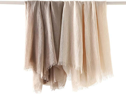 Harewom Lightweight Gauze Linen Feeling Shawl Wraps for Women Beach Su