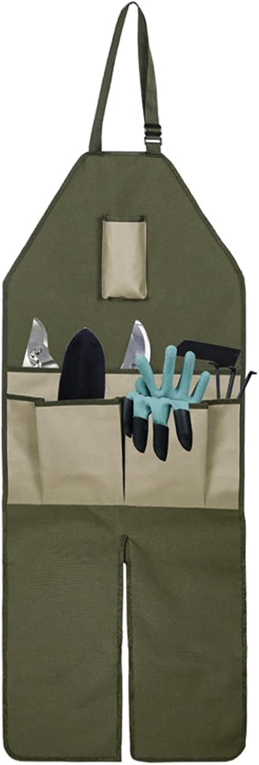 Pilipane Gardening Apron with Pockets, Oxford Cloth Garden Apron with Pockets for Women & Men Watertight Aprons Neck Heavy Duty in Kitchen Cooking Outdoor Gardening