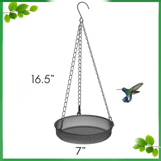 2 Pack Hanging Bird Feeder, Bird Feeder for Garden Yard Outside Hanging Feeder Tray - Metal Mesh Platform Feeders for Outside Outdoors for Attracting Birds