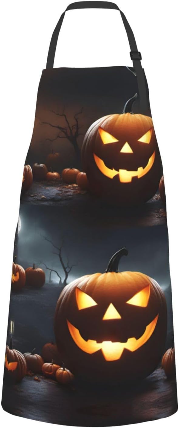 Halloween Pumpkin print Waterproof chef's apron with pocket apron for 