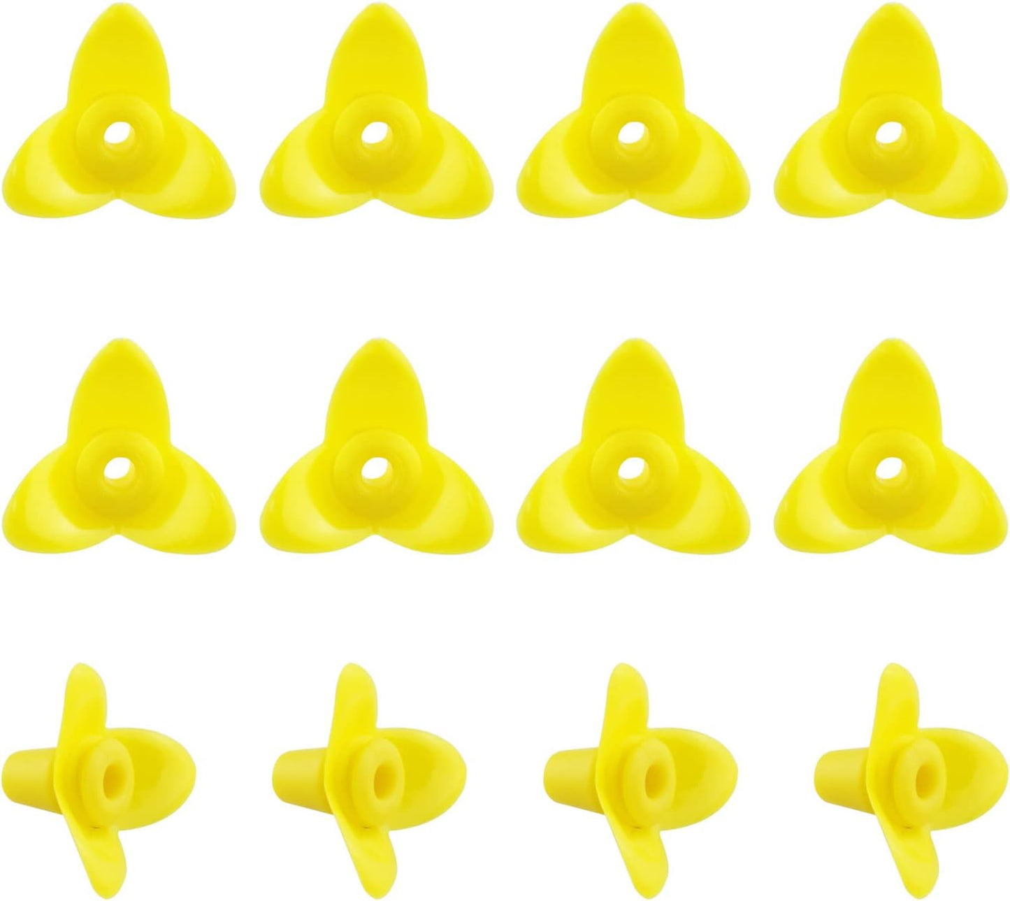 12PCS Three Leaf Hummingbird Bird Feeder Hummingbird Feeders Replacement Flowers, Feeding Ports Replacement Bird Feeder Replacement Parts for Hummingbird Feeder Hanging Feeder, Yellow