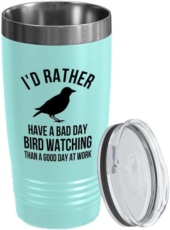 Birding Teal Edition Viking Tumbler 20oz - Bad day bird watching - Bird Feeder Backyard Birdwatcher Gifts Birding Bird Lover