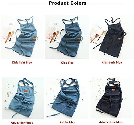 Denim Matching Apron for Kids and Adults, Children Age 4-7 9-12, Cooki