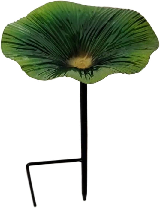 Outdoor Bird Bath - Decorative Feeder | Flower Design Water Station with Metal Stake for Hummingbirds Yard Garden Patio Backyard Wildlife Attraction Elegant Functional Outdoor Decor