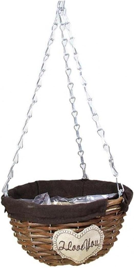 1pc Natural Wicker Hanging Basket, Wall Hanging Rattan Flower Pot Planter Vase for Indoor Outdoor Garden