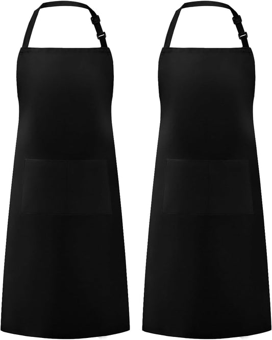 Syntus Adjustable Bib Apron with 2 Pockets Cooking Kitchen Aprons for Women Men Chef