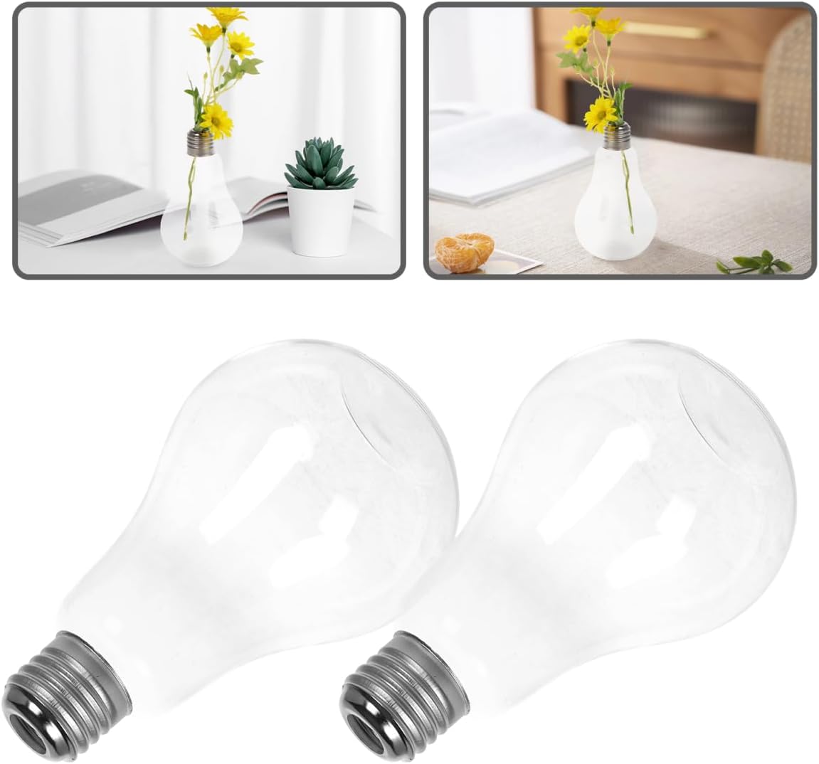 2pcs Hanging Glass Vase Hyacinth Vase Light Bulb Glass Bottle Planter Desk Planter Holder for Home Decor
