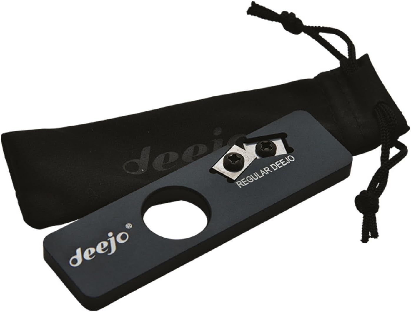 Deejo - Pocket Knife Sharpener - Compact Black Aluminum Tool with Doub