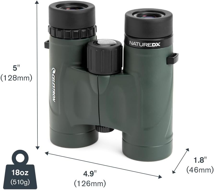 Celestron - Nature DX 10x32 Binoculars – Ideal for Birding and Outdoors – 32mm Objective Lenses – Wide 7.4° Field of View – BaK-4 Prisms – Fully Multi-Coated – Waterproof and Fogproof