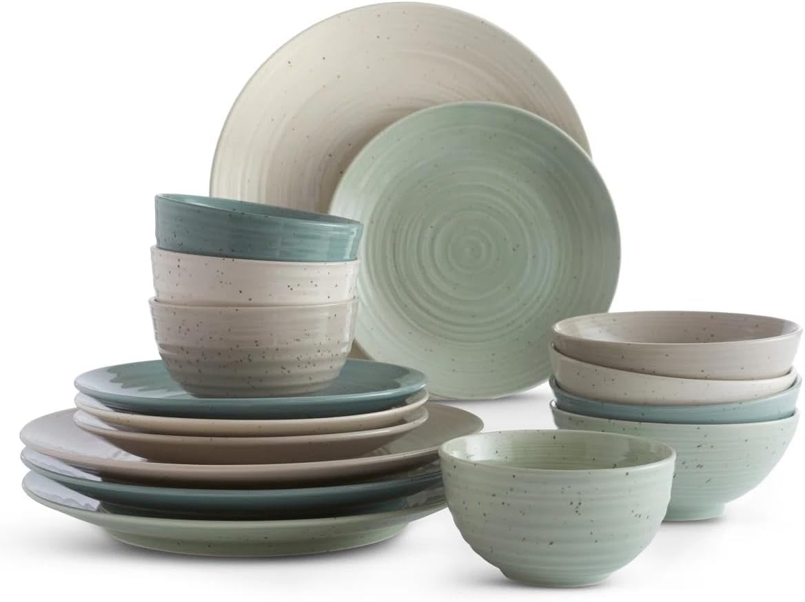 Sango Siterra Artist's Blend 16-Piece Stoneware Dinnerware Set for 4, 
