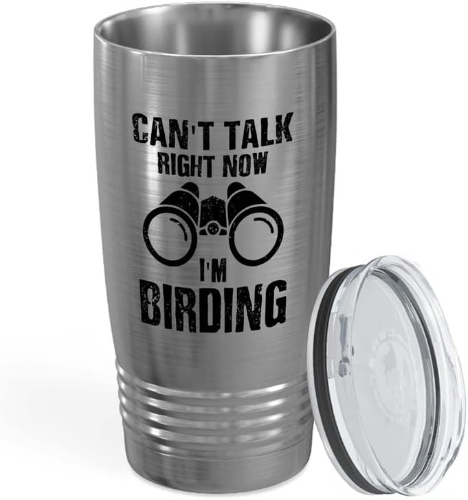 Bird Lover Silver Edition Viking Tumbler 20oz - Can't Talk Right Now -