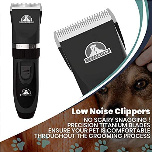 Pet Union Professional Dog Grooming Kit - Cordless Low Noise Dog Clipp