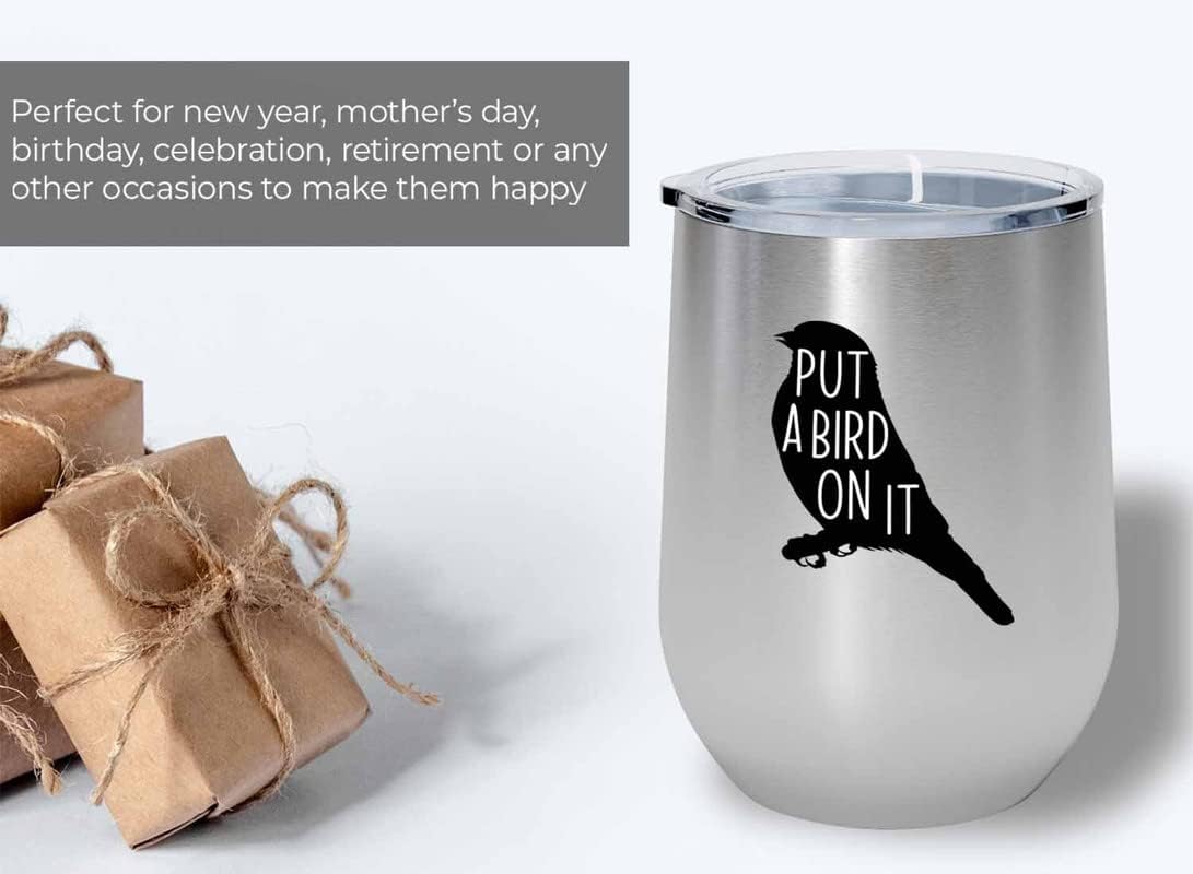 Bird Lover Silver Edition Wine Tumbler 12oz - Put a bird on it - Hummi