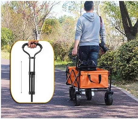 Portable Camping Cart,Heavy Duty Folding Camping Beach Wagon Cart with 4 Wheels Outdoor Festival Shopping Trolley for Camping and Garden Use