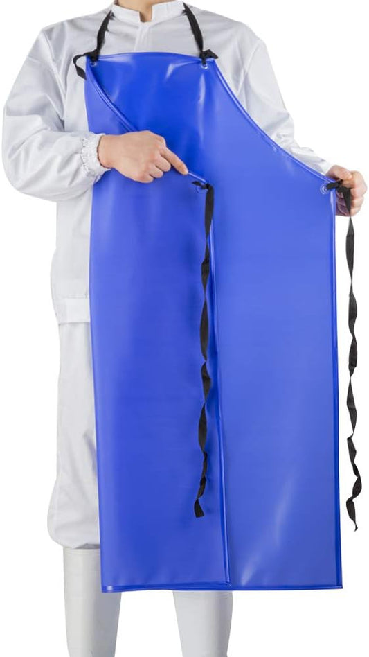 Chemical Resistant Vinyl Apron - Blue Plus Size Unisex PVC Aprons for 