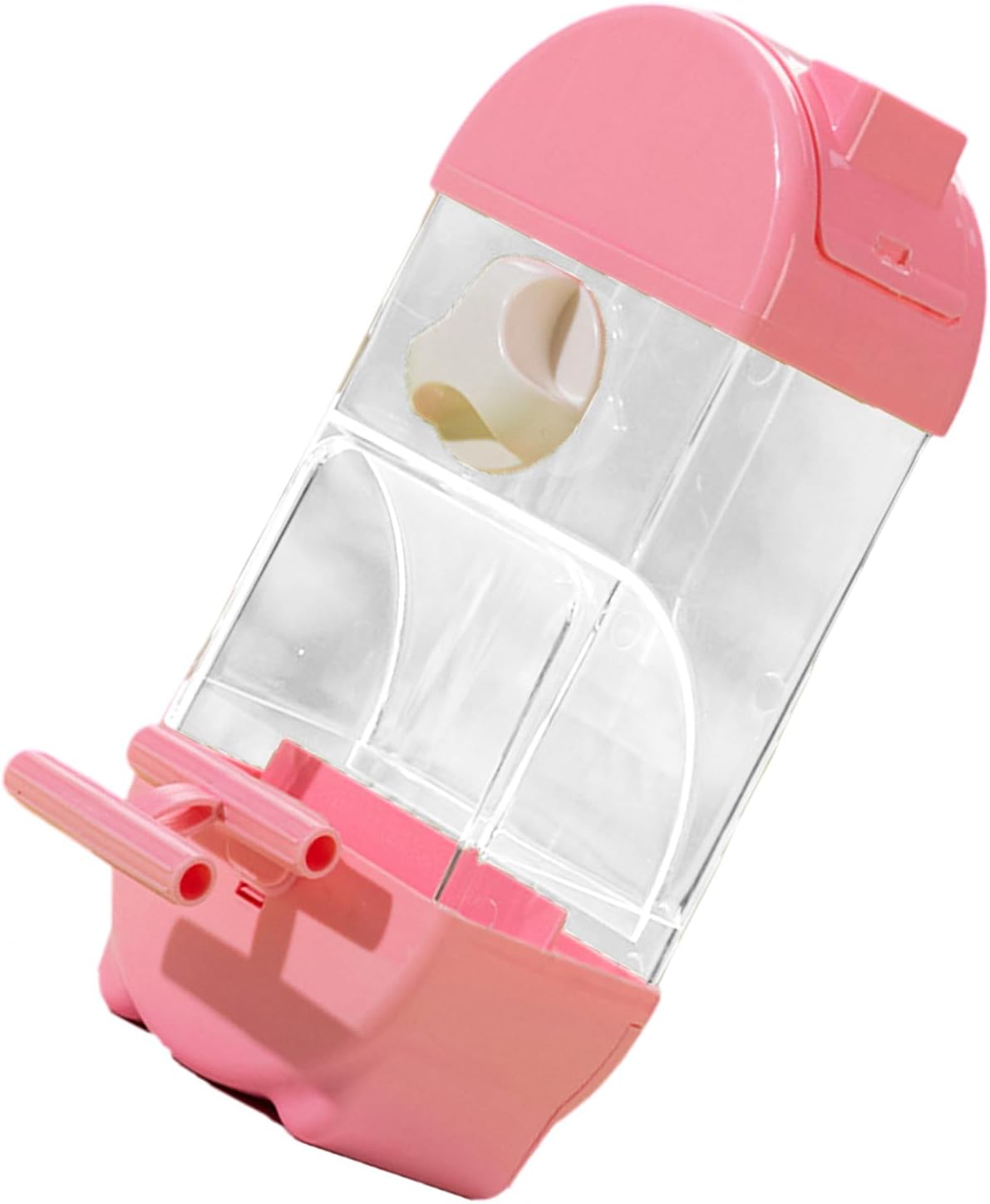 Clear Semi Closed Automatic Bird Feeder Splash Proof Designs Parrot Food Container For Small To Mediums Birds Bird Cage