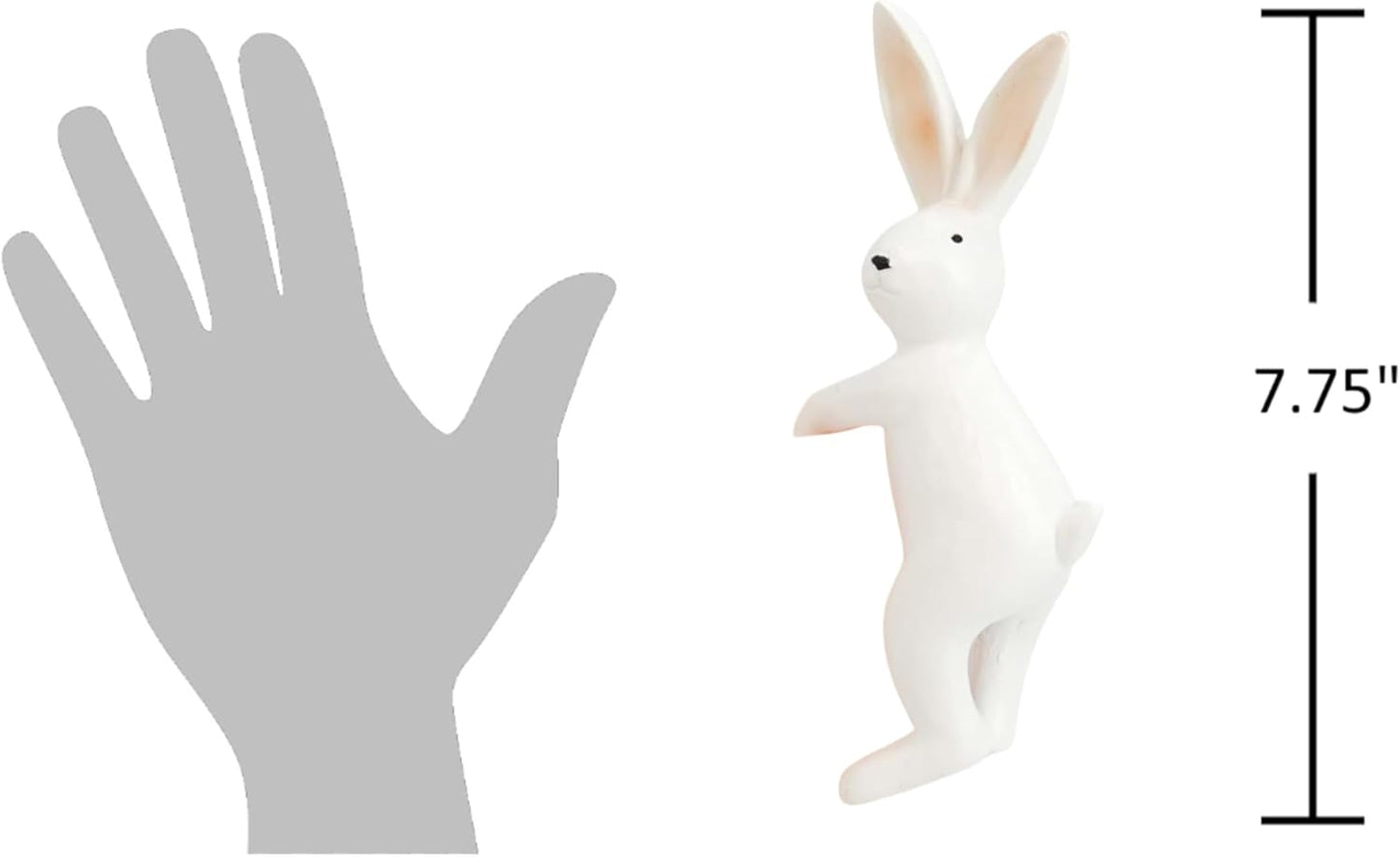 The Bridge Collection - White Easter Bunny Flower Pot Hugger - Decorative Spring Figurine for Indoor and Outdoor Use