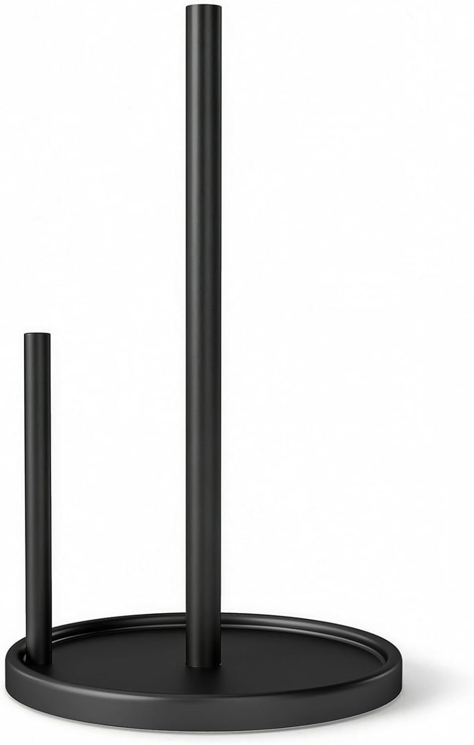 Paper Towel Holder Countertop, Black Kitchen Paper Towels Holder, Paper Roll Holder with Weighted Base