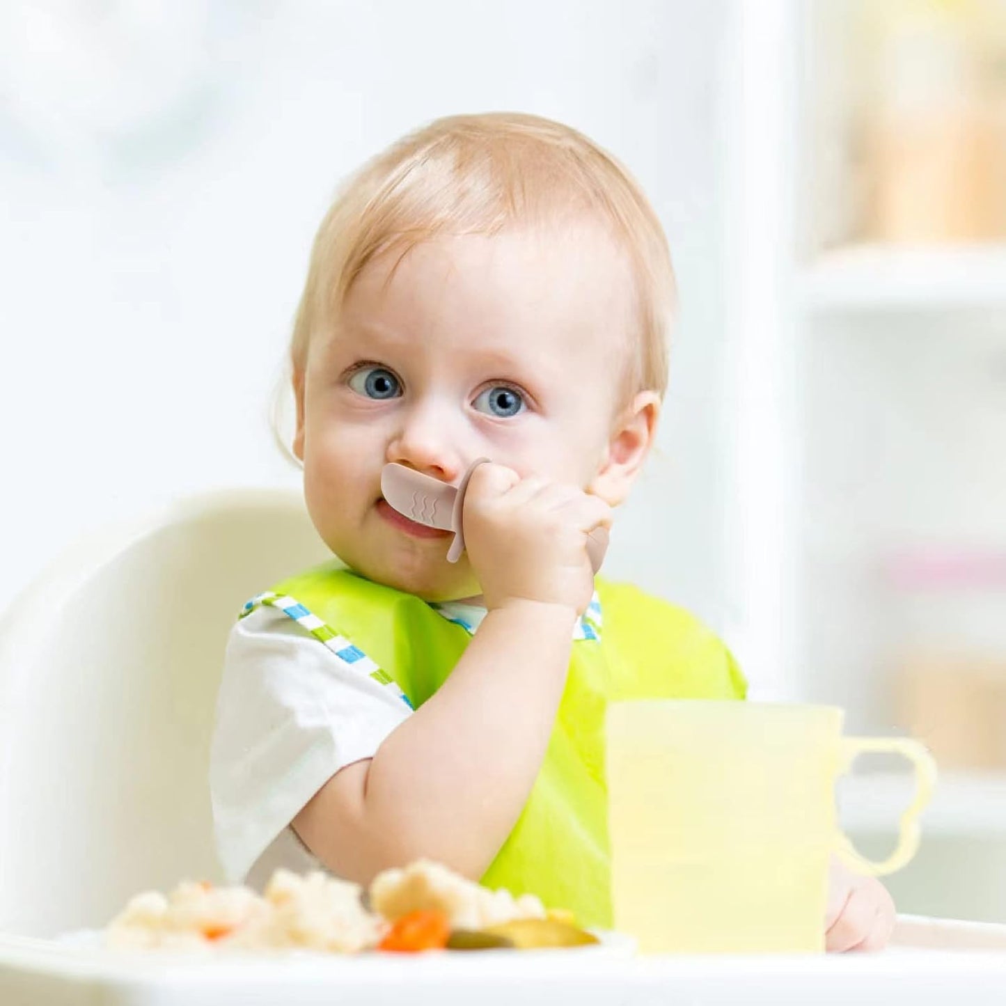 PandaEar 6 Pack Silicone Baby Spoons and Fork Feeding Set- Anti-Choke 