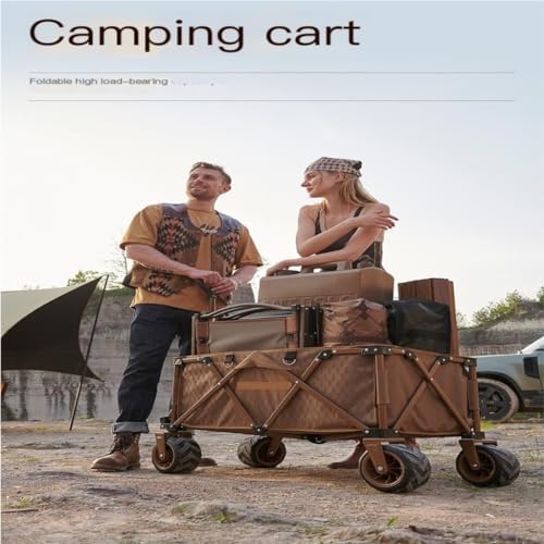 Portable Camping Cart,Outdoor Beach Camping Folding Trolley Cart with Portable Picnic Table Lightweight and Convenient for Gathering and Camping Trips