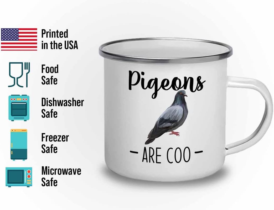 Bird Lover Camper Mug 12oz - Pgeons are coo - Hummingbird Nest Cage Parrot Dad Gardening Outdoor Birdwatcher Feeder