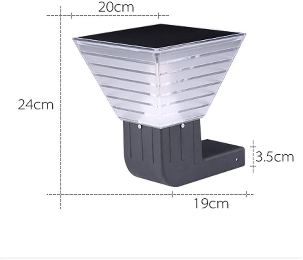 Waterproof Switch Single Crystal Solar Panel Aluminum Wall Lamp with PC Lampshade Outdoor Courtyard Lighting Light Garden Villa Decorative