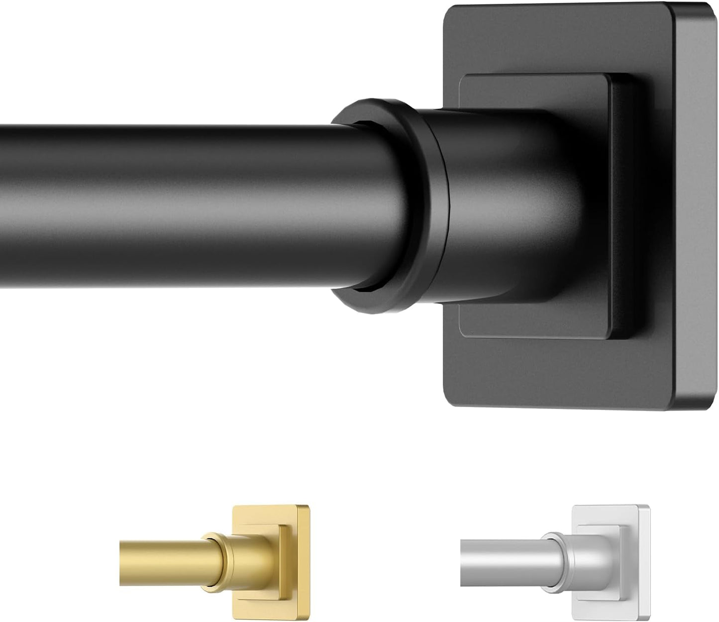 Shower Curtain Rod Adjustable 31-79", Anti-Rust Shower Rod & Spring Tension Shower Rod No Drill, Black Shower Curtain Rod for Bathroom Tension Rod