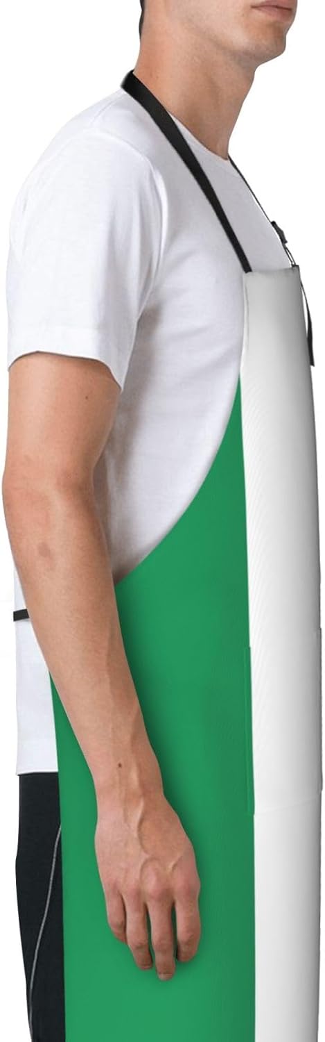 Flag of Nigeria Print Laundry apron 28x33 In Waterproof Kitchen Apron with Pockets for Cooking Baking
