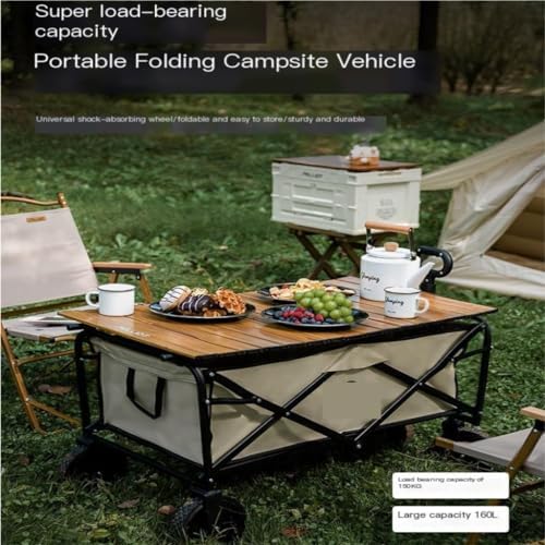 Portable Camping Cart,Portable Folding Beach Camping Trolley Cart for Off Road Adventures