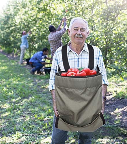 FCOUIID Harvest Apple Picking Bag - Waterproof Heavy Duty 420D Fruit Storage Apron Pouch for Garden, Orchard, Farm