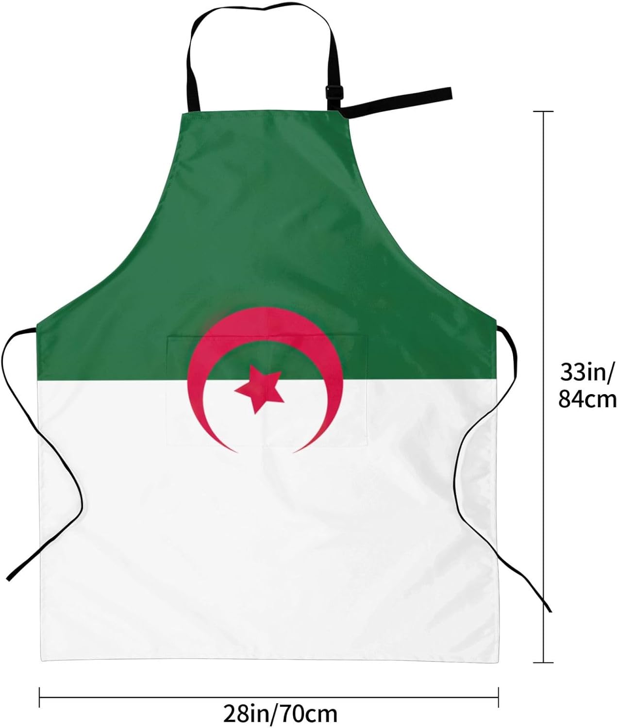 Flag of Algeria Print Laundry apron 28x33 In Waterproof Kitchen Apron with Pockets for Cooking Baking